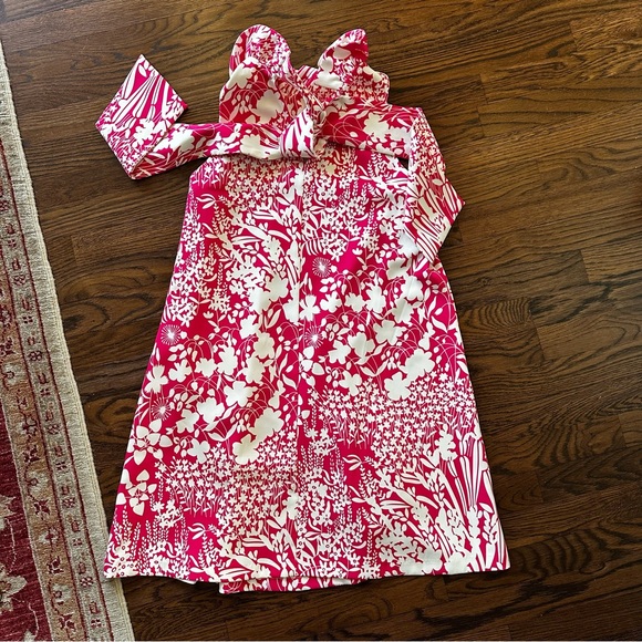 Tuckernuck Pink White Wildflower Blythe Sleeveless Floral A Line Bow Dress Sz Sm - Picture 4 of 16